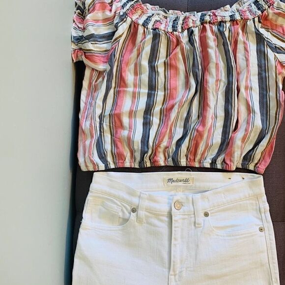 Ten Sixty Sherman Smocked Off Shoulder Crop Top 🔥 - Picture 7 of 7